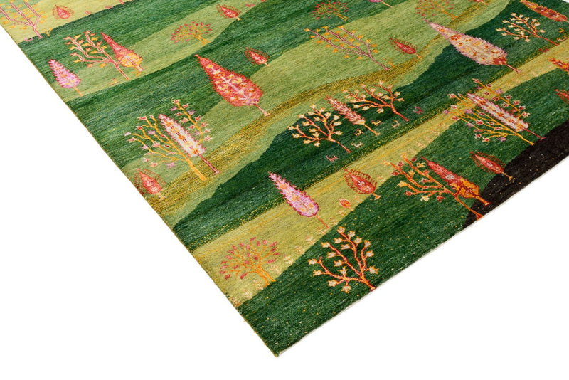 Gabbeh-tæppe - Loribaft Indus - 247 x 172 cm - grøn