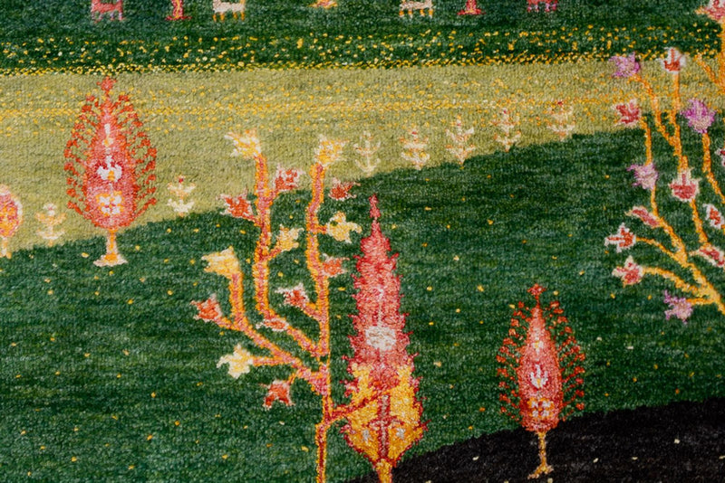 Gabbeh-tæppe - Loribaft Indus - 247 x 172 cm - grøn