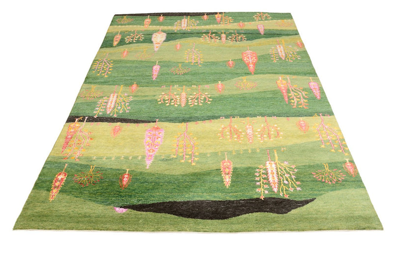 Gabbeh-tæppe - Loribaft Indus - 247 x 172 cm - grøn