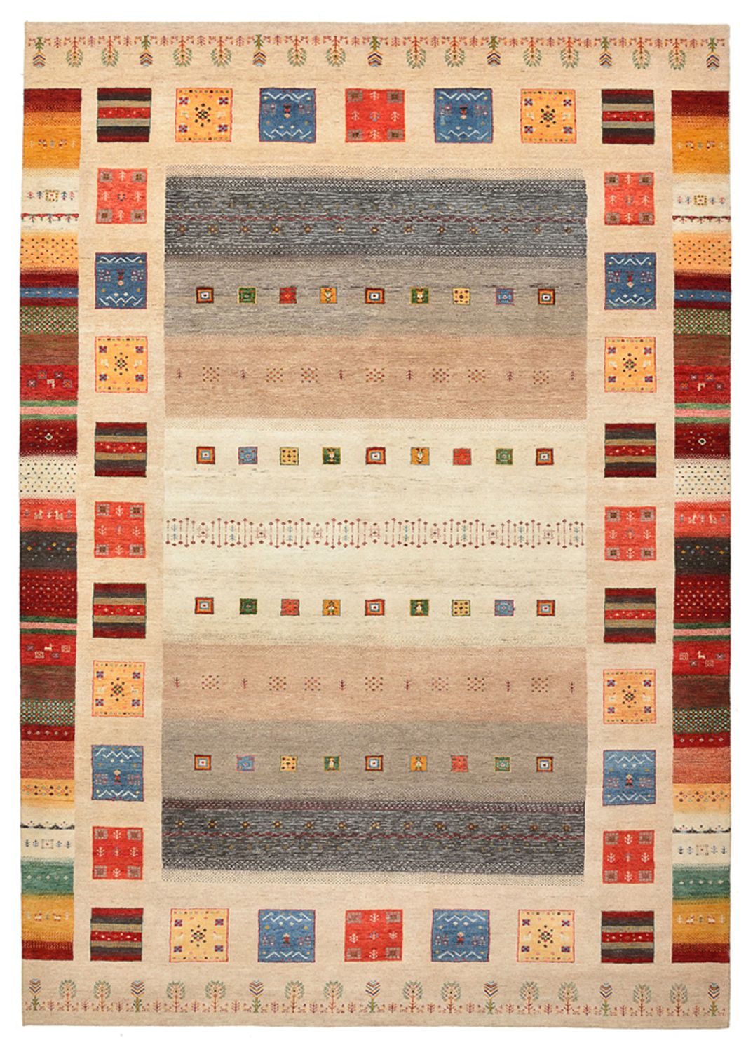 Gabbeh-tæppe - Loribaft Indus - 356 x 252 cm - flerfarvet
