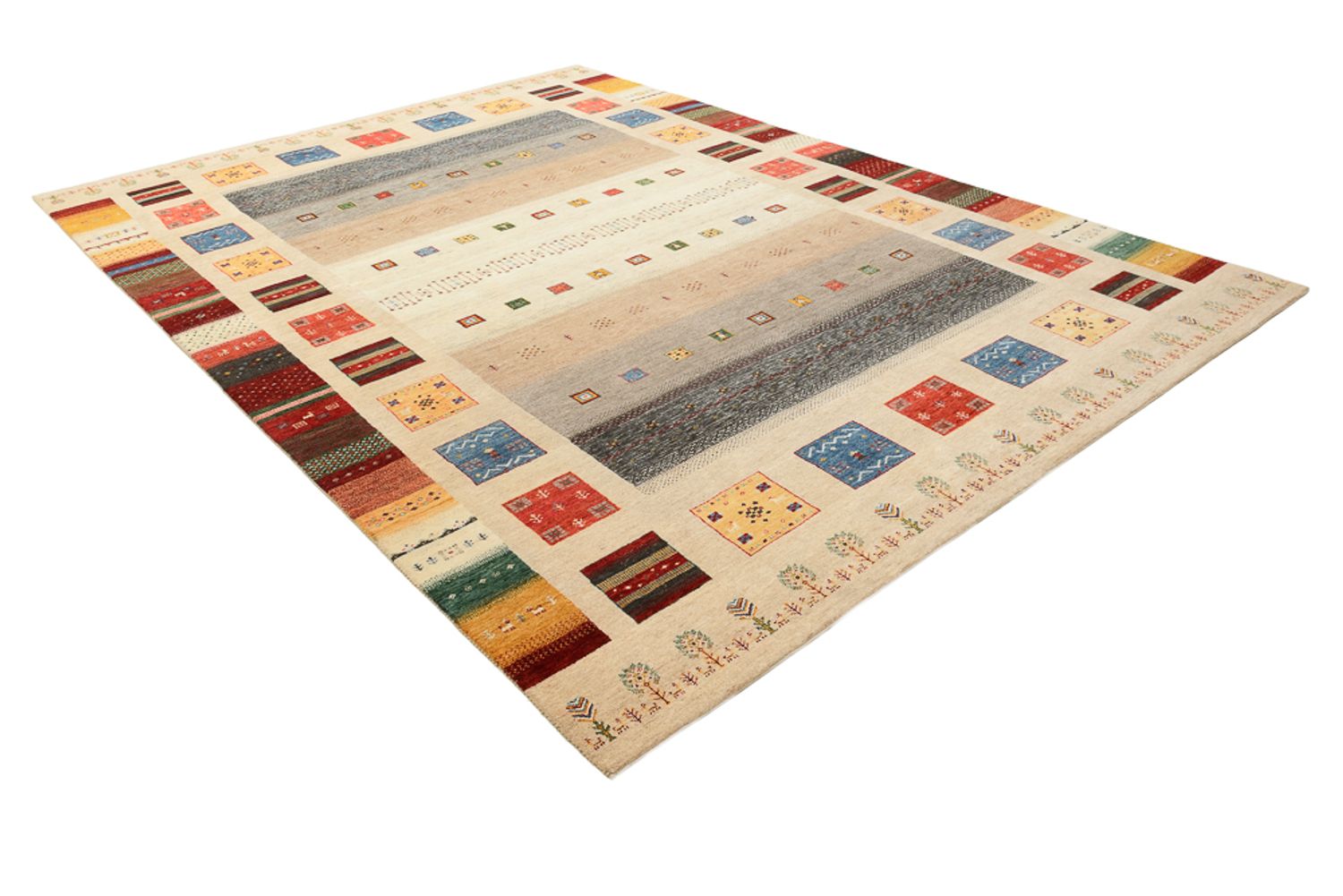 Gabbeh-tæppe - Loribaft Indus - 356 x 252 cm - flerfarvet
