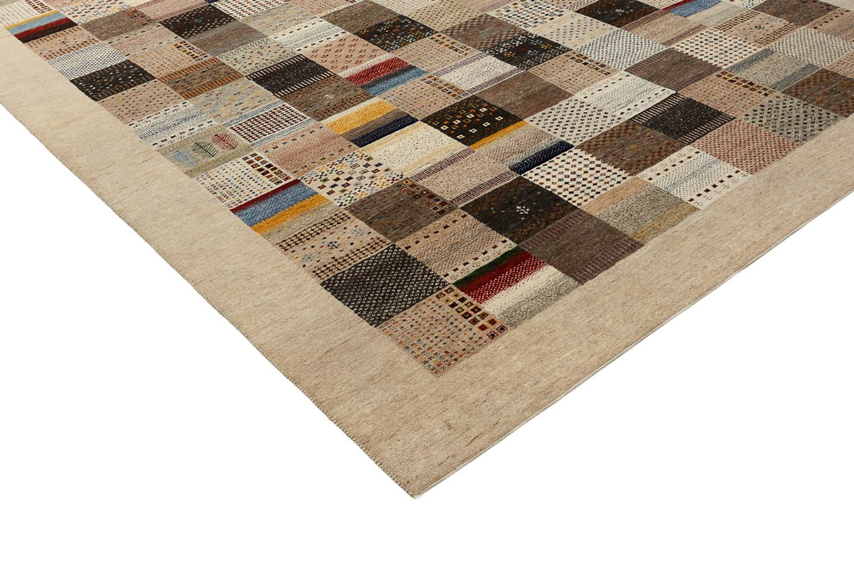 Gabbeh-tæppe - Loribaft Indus - 350 x 250 cm - mørk beige