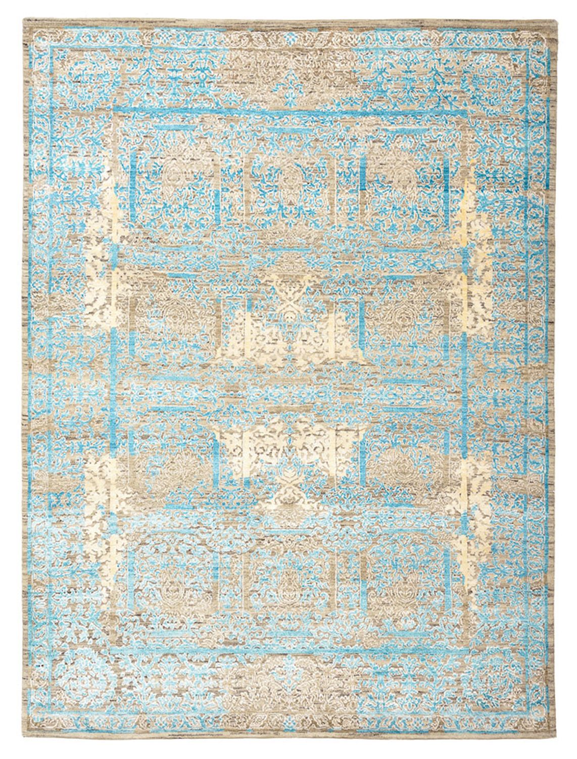 Designer tæppe - 234 x 176 cm - lyseblå