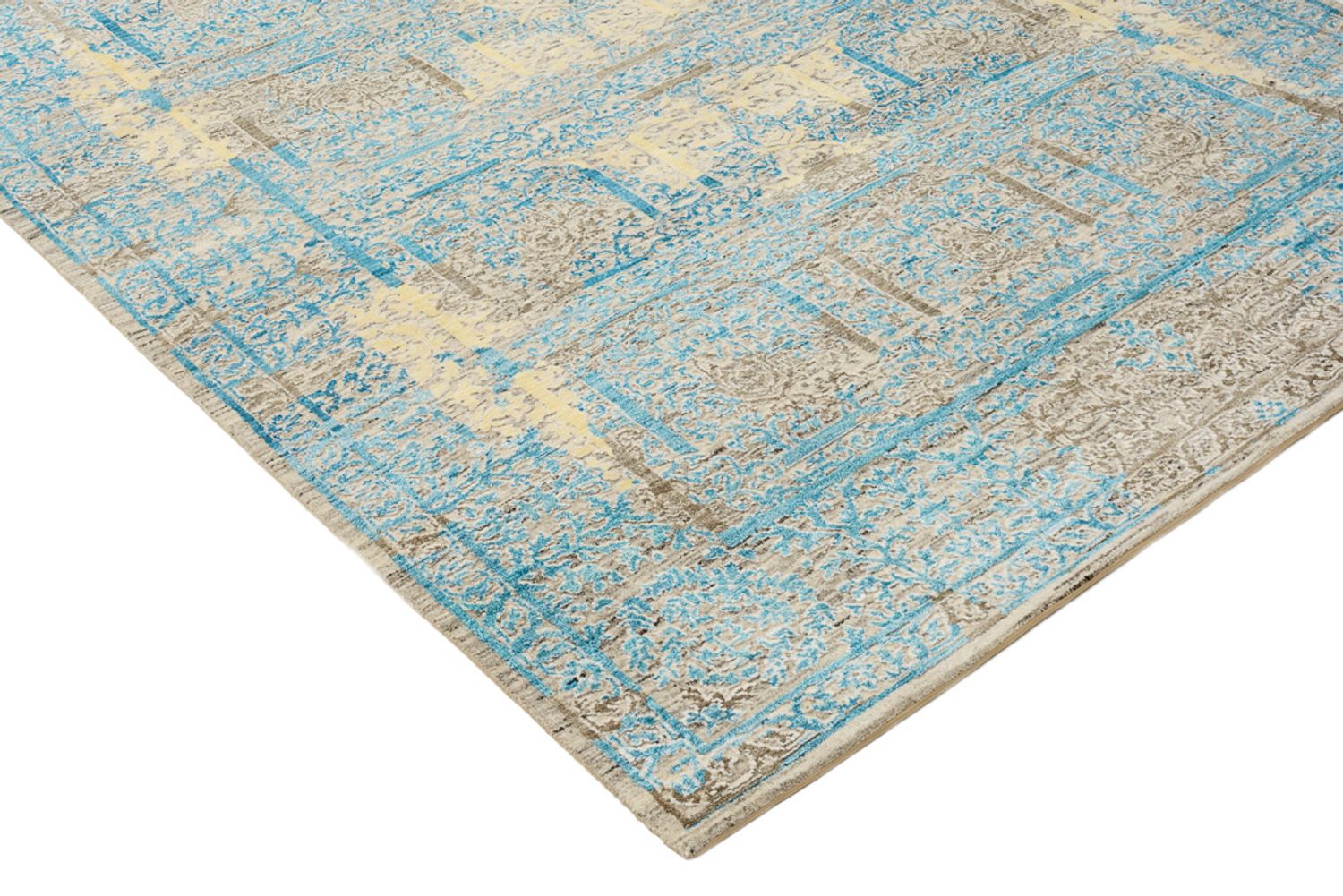 Designer tæppe - 234 x 176 cm - lyseblå