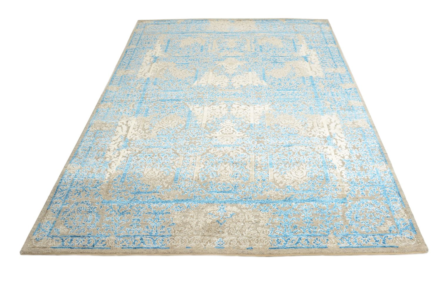 Designer tæppe - 234 x 176 cm - lyseblå