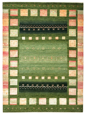 Gabbeh-tæppe - Loribaft Indus - 238 x 173 cm - grøn