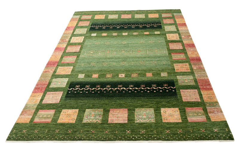 Gabbeh-tæppe - Loribaft Indus - 238 x 173 cm - grøn