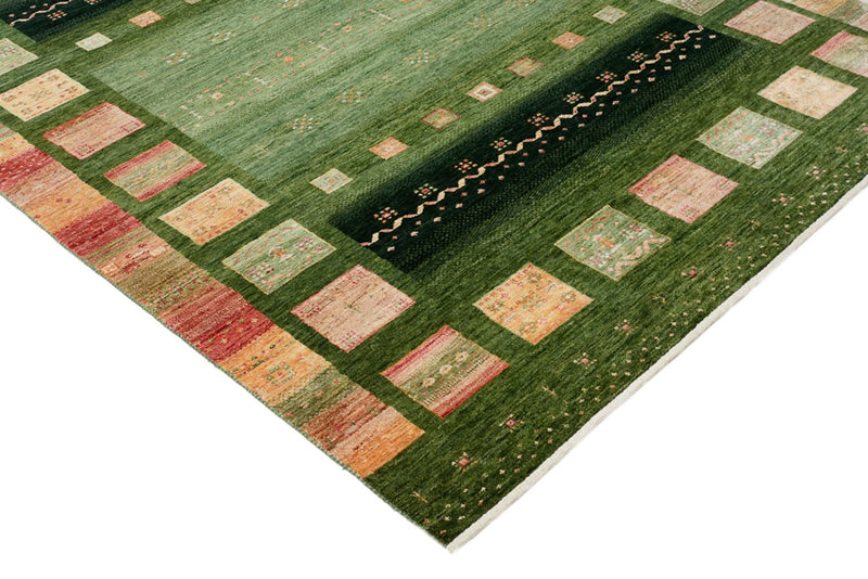 Gabbeh-tæppe - Loribaft Indus - 238 x 173 cm - grøn
