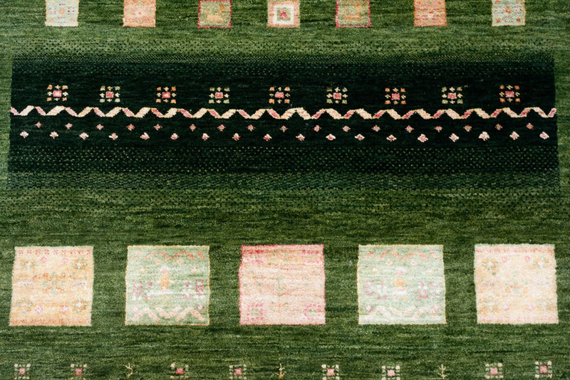 Gabbeh-tæppe - Loribaft Indus - 238 x 173 cm - grøn