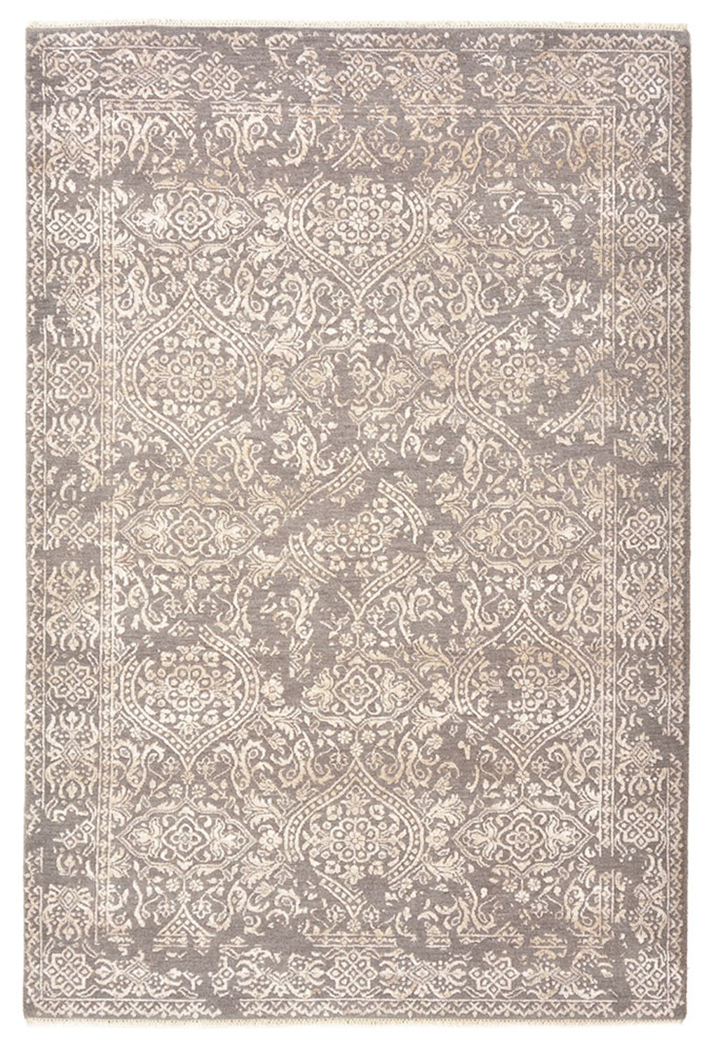 Designer tæppe - 184 x 124 cm - lysegrå