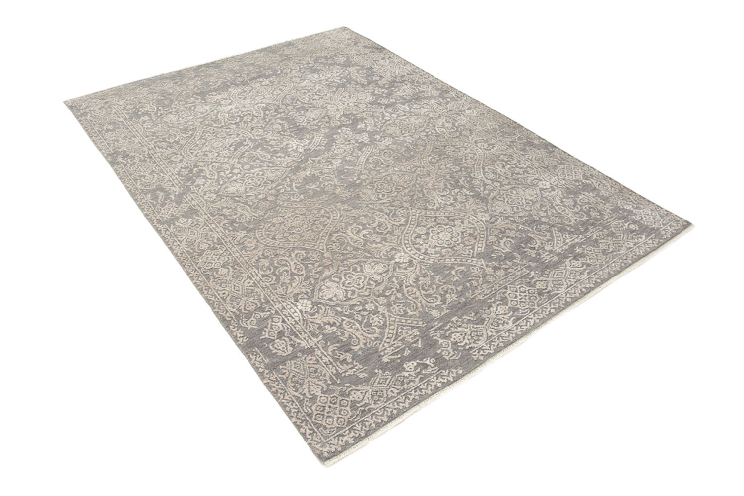 Designer tæppe - 184 x 124 cm - lysegrå
