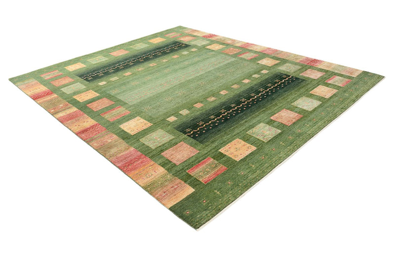 Gabbeh-tæppe - Loribaft Indus - 302 x 248 cm - grøn