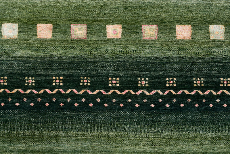 Gabbeh-tæppe - Loribaft Indus - 302 x 248 cm - grøn