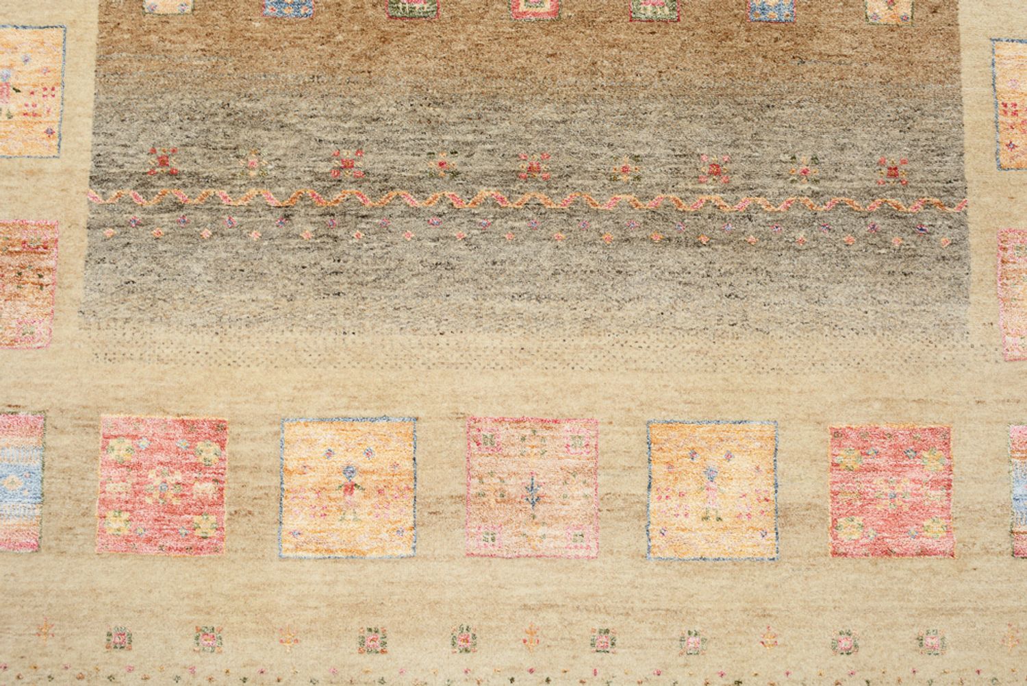 Gabbeh-tæppe - Loribaft Indus - 255 x 173 cm - mørk beige