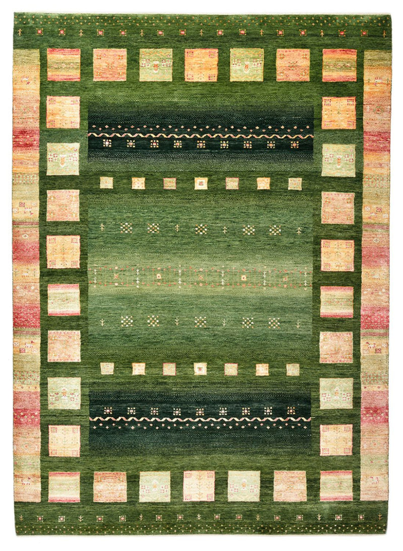 Gabbeh-tæppe - Loribaft Indus - 245 x 178 cm - grøn