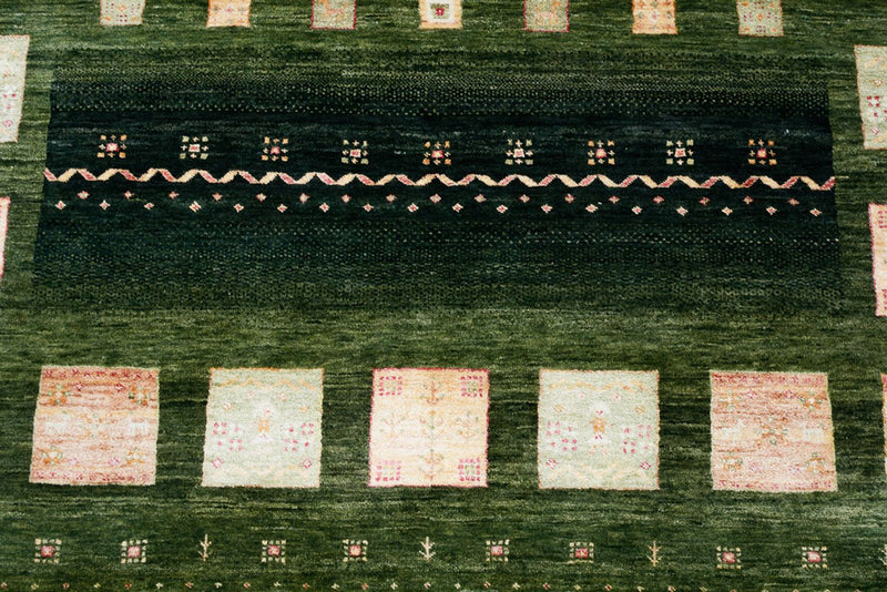 Gabbeh-tæppe - Loribaft Indus - 245 x 178 cm - grøn