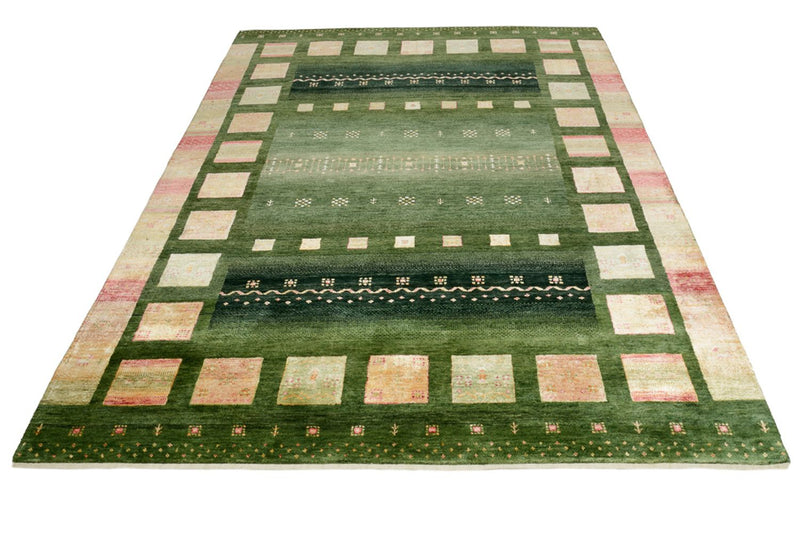 Gabbeh-tæppe - Loribaft Indus - 245 x 178 cm - grøn