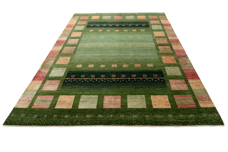 Gabbeh-tæppe - Loribaft Indus - 308 x 205 cm - grøn