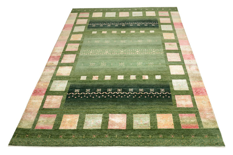 Gabbeh-tæppe - Loribaft Indus - 308 x 205 cm - grøn