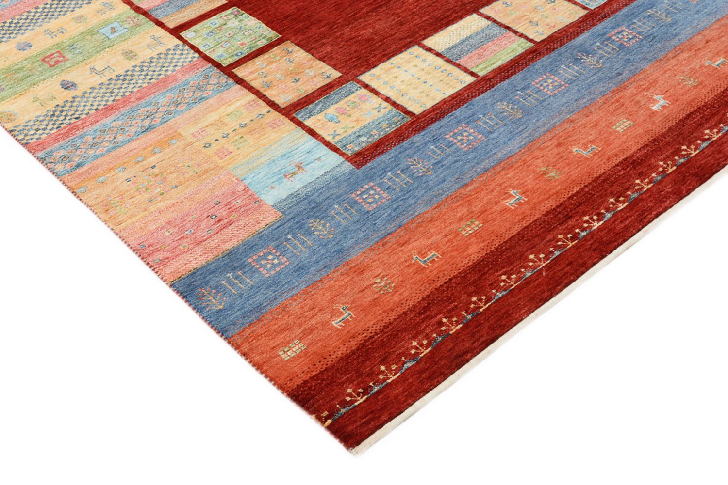 Gabbeh-tæppe - Loribaft Indus - 242 x 176 cm - flerfarvet