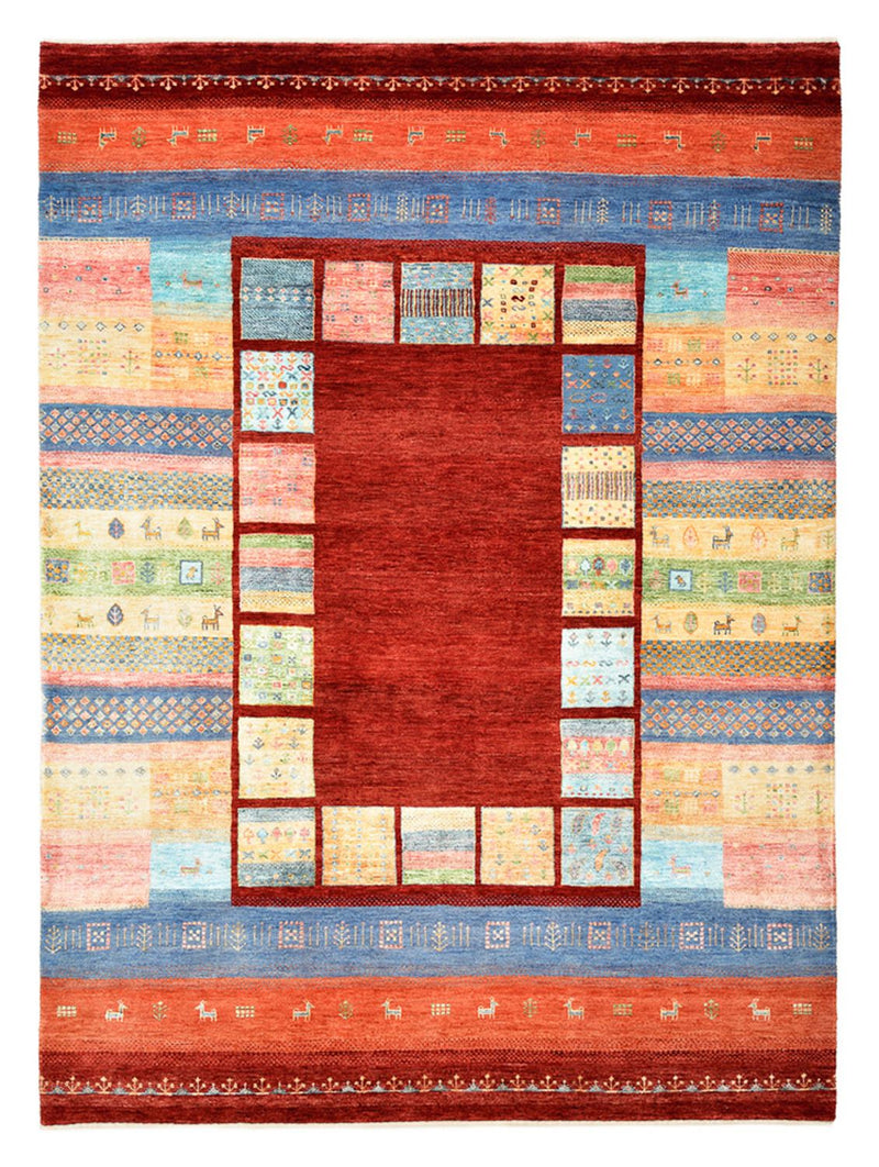 Gabbeh-tæppe - Loribaft Indus - 241 x 178 cm - flerfarvet