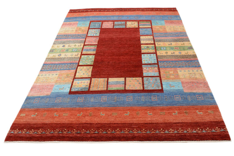Gabbeh-tæppe - Loribaft Indus - 241 x 178 cm - flerfarvet