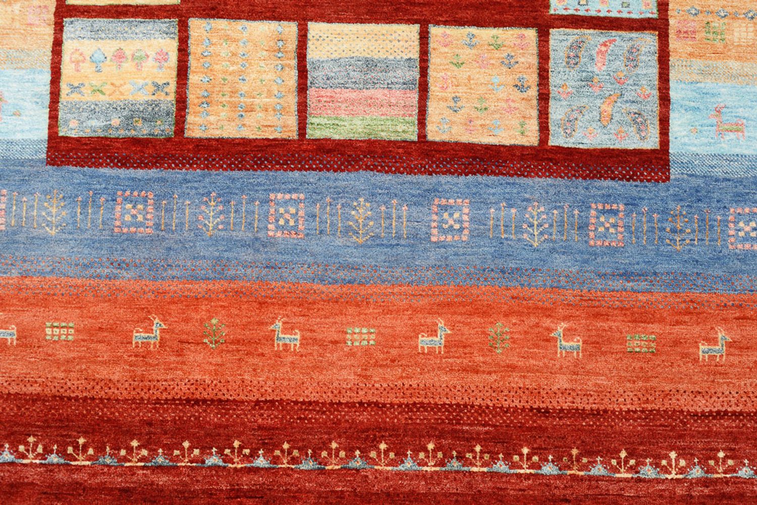 Gabbeh-tæppe - Loribaft Indus - 241 x 178 cm - flerfarvet