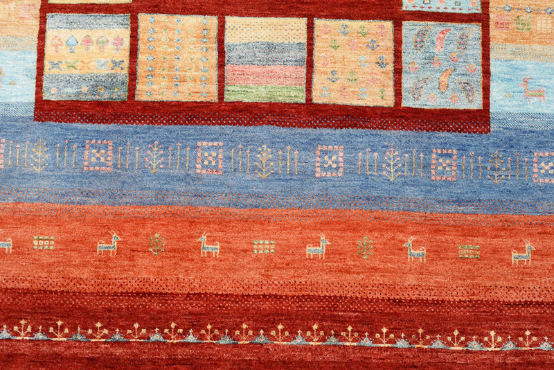 Gabbeh-tæppe - Loribaft Indus - 241 x 178 cm - flerfarvet