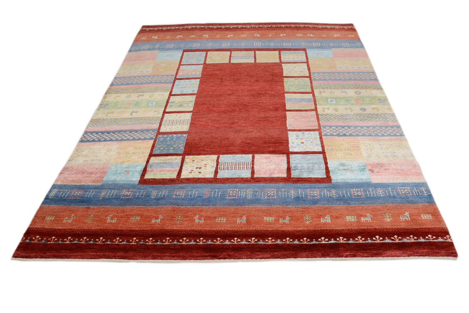 Gabbeh-tæppe - Loribaft Indus - 241 x 178 cm - flerfarvet