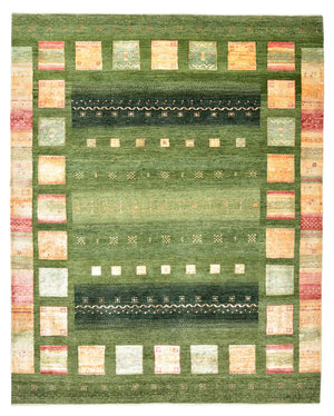 Gabbeh-tæppe - Loribaft Indus - 259 x 208 cm - grøn