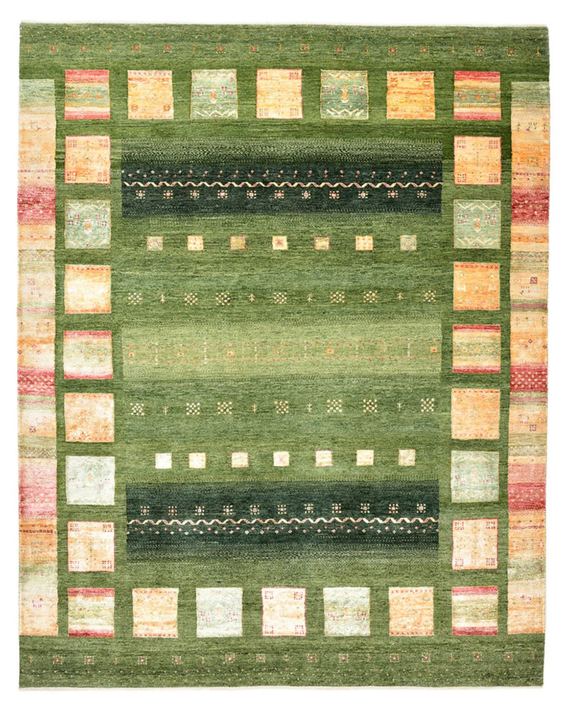 Gabbeh-tæppe - Loribaft Indus - 259 x 208 cm - grøn