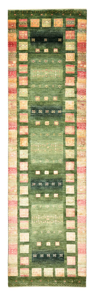 Løber Gabbeh-tæppe - Loribaft Indus - 296 x 82 cm - grøn