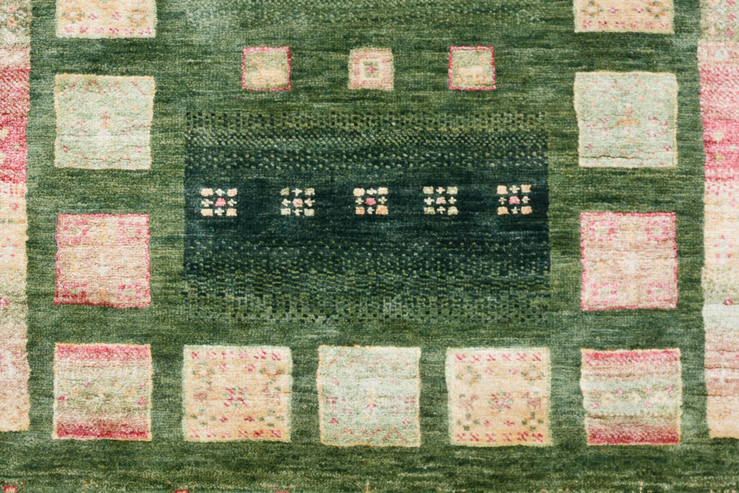Løber Gabbeh-tæppe - Loribaft Indus - 296 x 82 cm - grøn