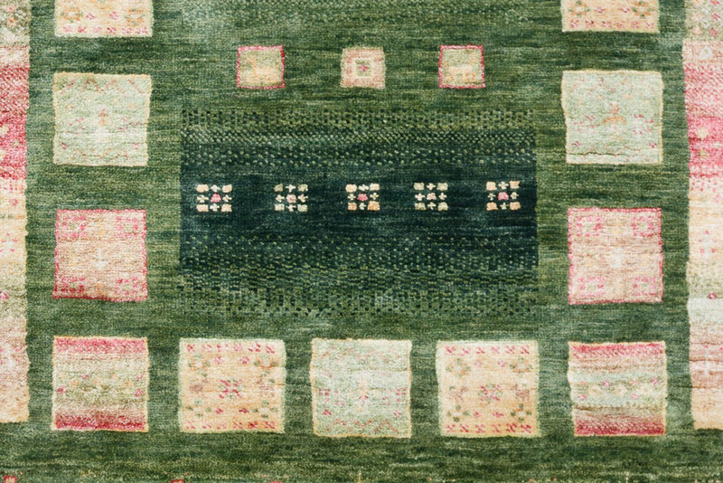 Løber Gabbeh-tæppe - Loribaft Indus - 296 x 82 cm - grøn