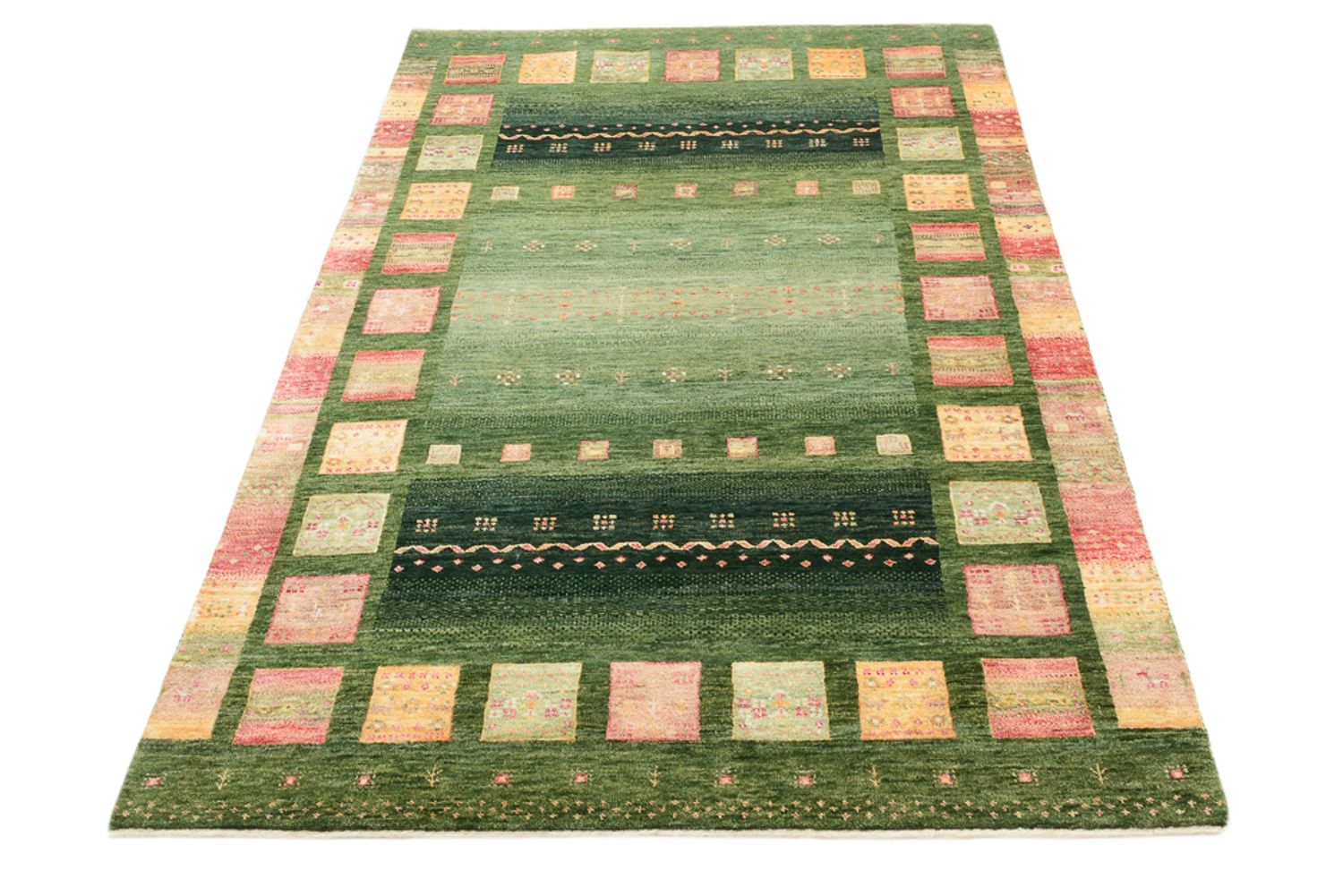 Gabbeh-tæppe - Loribaft Indus - 183 x 127 cm - grøn