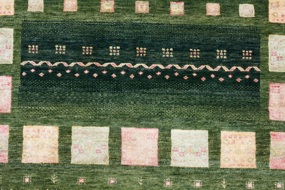 Gabbeh-tæppe - Loribaft Indus - 183 x 127 cm - grøn