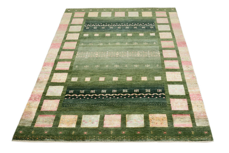 Gabbeh-tæppe - Loribaft Indus - 183 x 127 cm - grøn