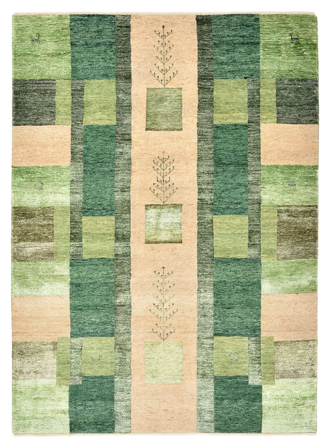 Gabbeh-tæppe - Loribaft Indus - 204 x 150 cm - grøn