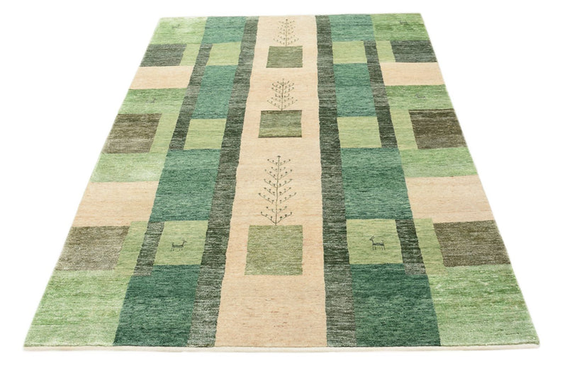 Gabbeh-tæppe - Loribaft Indus - 204 x 150 cm - grøn