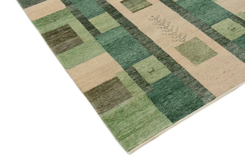 Gabbeh-tæppe - Loribaft Indus - 204 x 150 cm - grøn