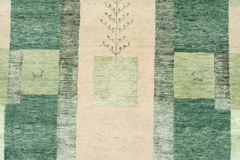 Gabbeh-tæppe - Loribaft Indus - 204 x 150 cm - grøn