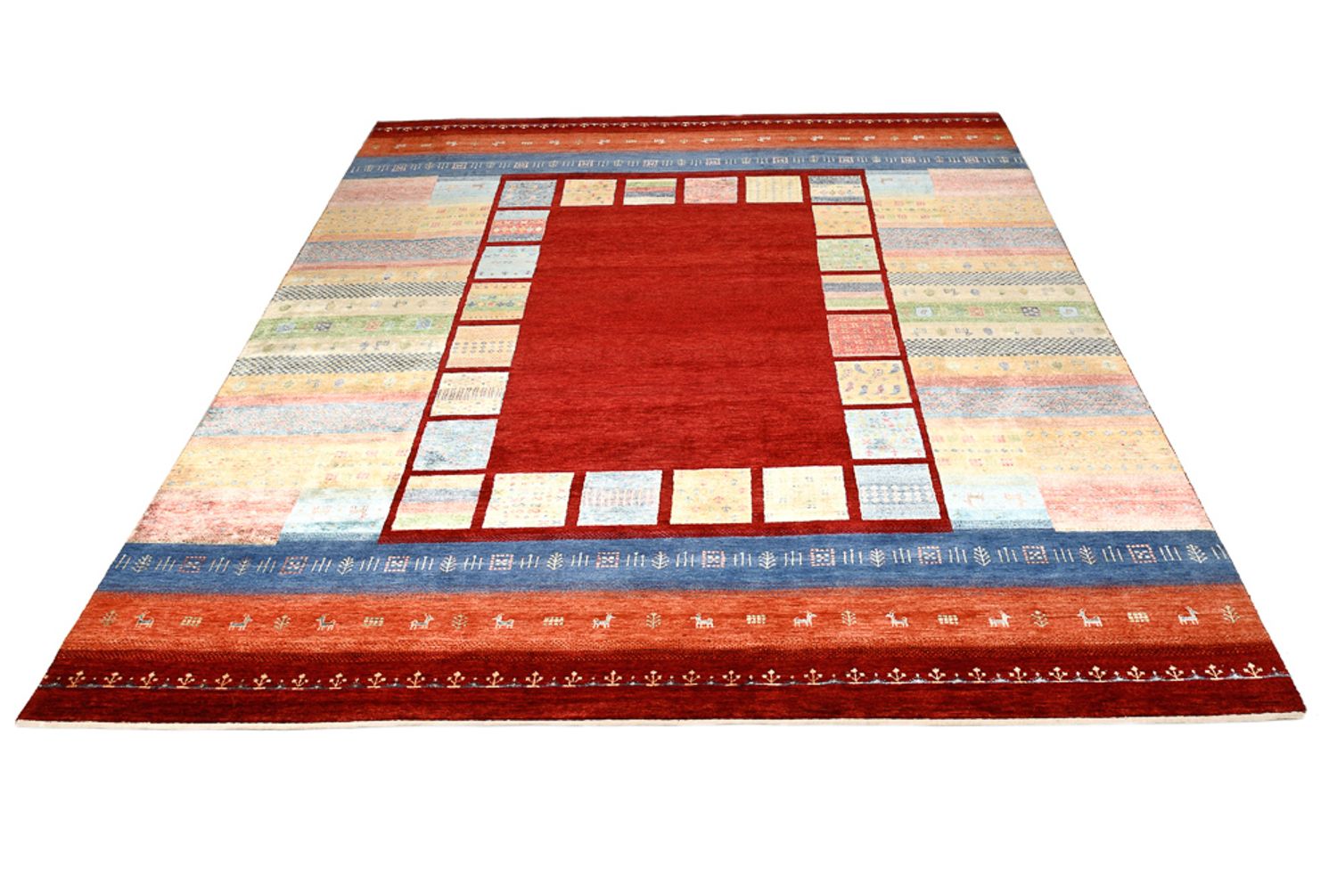 Gabbeh-tæppe - Loribaft Indus - 305 x 243 cm - rød