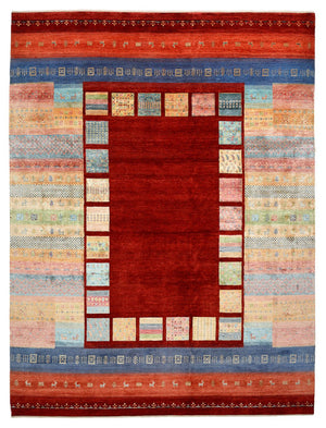 Gabbeh-tæppe - Loribaft Indus - 336 x 254 cm - rød