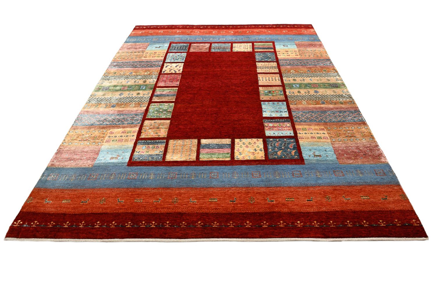 Gabbeh-tæppe - Loribaft Indus - 302 x 206 cm - rød
