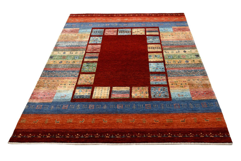 Gabbeh-tæppe - Loribaft Indus - 201 x 155 cm - rød