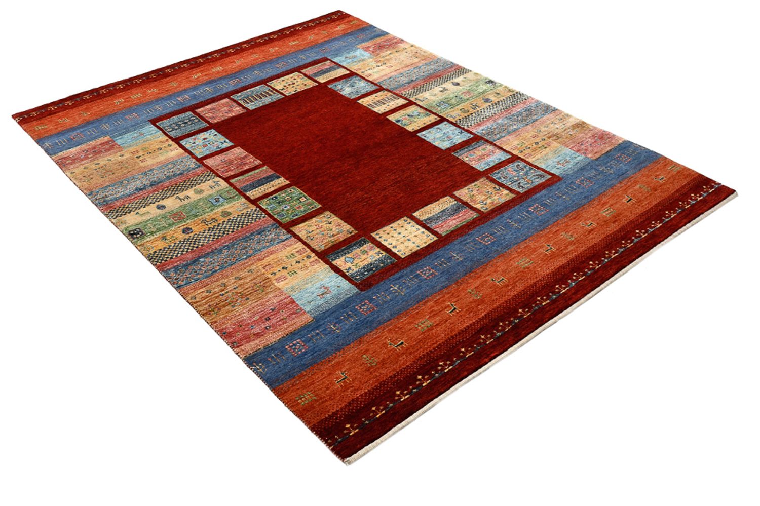 Gabbeh-tæppe - Loribaft Indus - 201 x 155 cm - rød