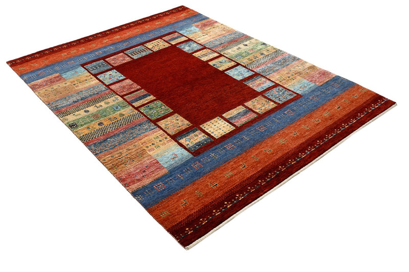 Gabbeh-tæppe - Loribaft Indus - 201 x 155 cm - rød