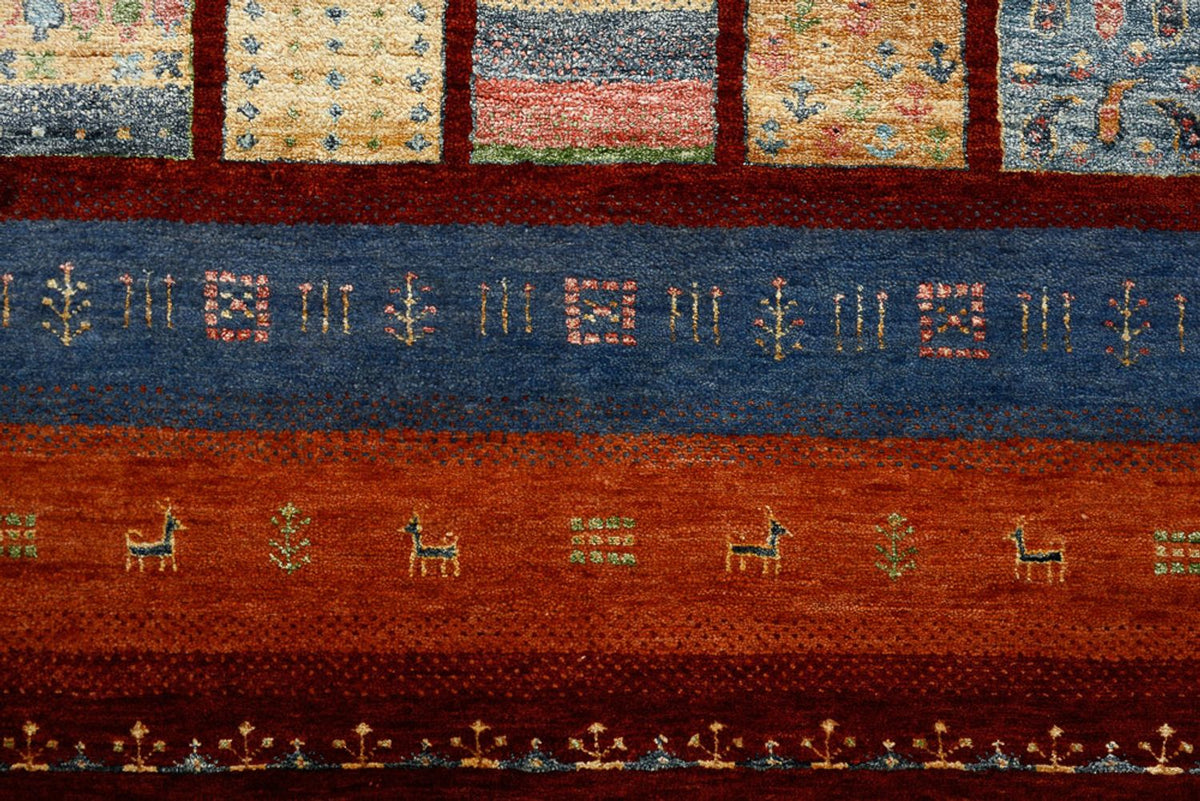 Gabbeh-tæppe - Loribaft Indus - 201 x 155 cm - rød