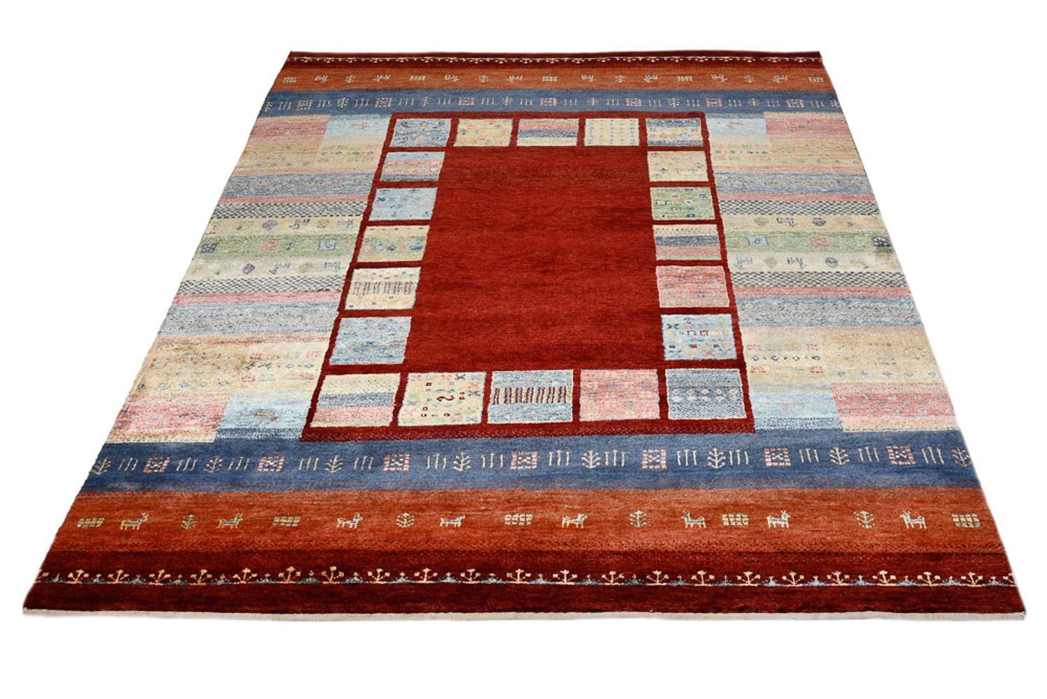 Gabbeh-tæppe - Loribaft Indus - 201 x 155 cm - rød
