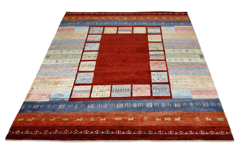 Gabbeh-tæppe - Loribaft Indus - 201 x 155 cm - rød